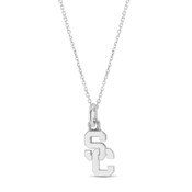 USC Trojans Sterling Silver SC Interlock Small Pendant Necklace